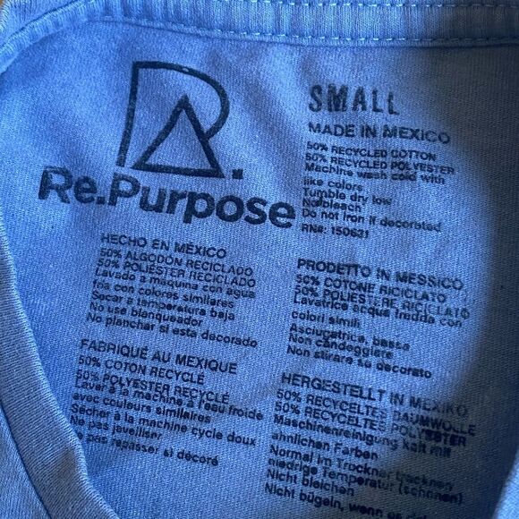 NWT Urban Outfitters Re.Purpose Be Kind Recycle T-Shirt Sz S Blue Comfy Soft Tee - Picture 11 of 12